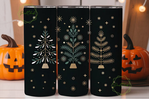 Stylized Christmas Tree Tumbler Wrap Sublimation PixelChick 