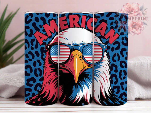 Stylized Eagle Flag 20oz Tumbler Wrap, American Flag Design, Patriotic USA Sublimation, Independence Day Wrap, Bald Eagle Abstract, 20oz Tumbler Wrap, PNG Tumbler Design Sublimation Li Zamperini 