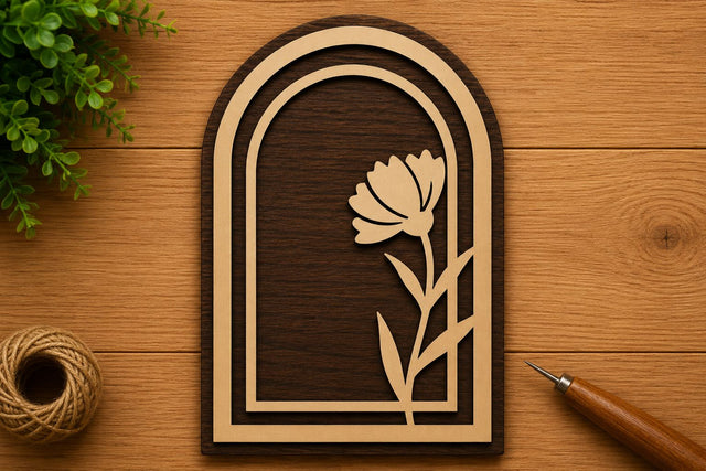 Stylized Flower Arch Laser Cut Svg File Design SVG Regulrcrative 