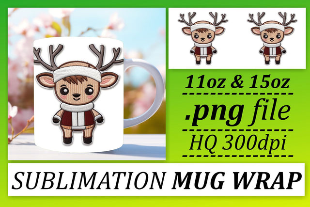 Sublimated Christmas Cheer: 3D Embroidery Mug Sublimation afrosvg 