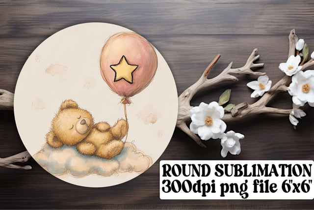 Sublimated Circle Decor with Sweet Bears Sublimation afrosvg 