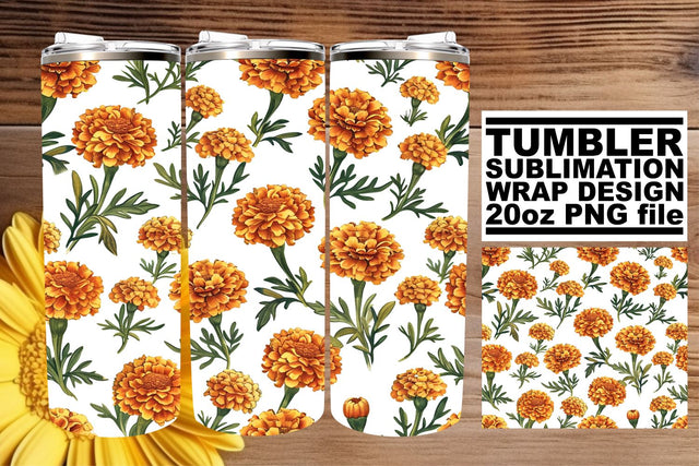 Sublimated Floral Tumbler Wrap - 20oz Beauty Sublimation afrosvg 