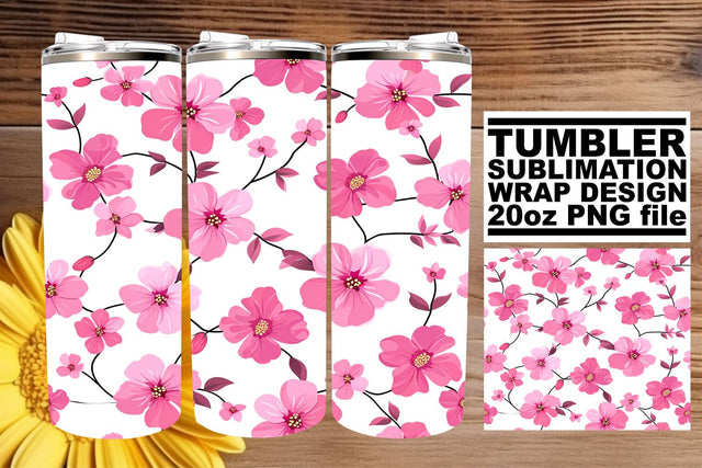 Sublimation 20oz Tumbler Wrap - Floral Dreams Sublimation afrosvg 