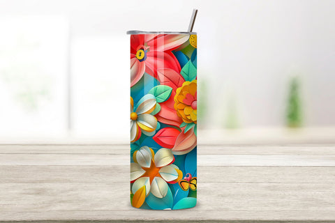 Sublimation 3D Flower Tumbler PNG | Seamless Tumbler Wrap Sublimation FloridPrintables 