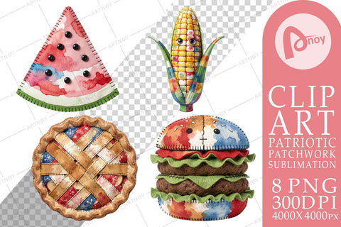Sublimation 4th July Picnic Patchwork Watercolor Sublimation artnoy 