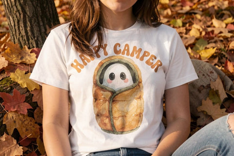 Sublimation 70s Retro Autumn Campfire Ghosts Sublimation artnoy 