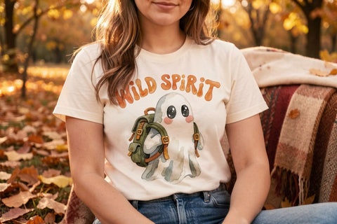 Sublimation 70s Retro Autumn Campfire Ghosts Sublimation artnoy 