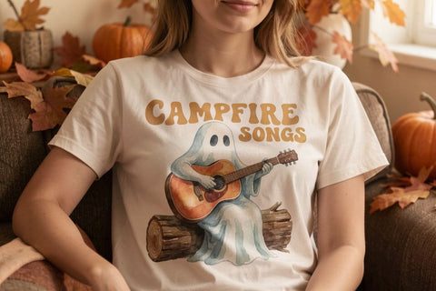 Sublimation 70s Retro Autumn Campfire Ghosts Sublimation artnoy 
