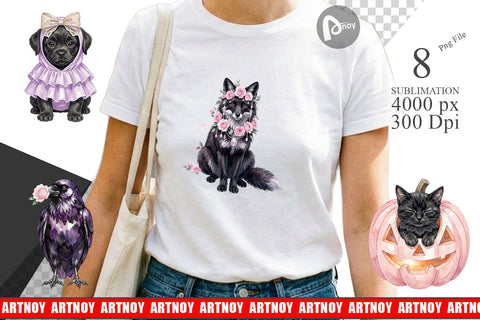 Sublimation Adorable Spooky Coquette Animals Sublimation artnoy 