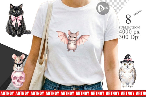 Sublimation Adorable Spooky Coquette Animals Sublimation artnoy 