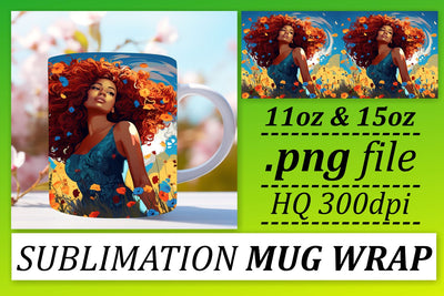 Sublimation Afro Woman Sunset Mug Sublimation afrosvg 