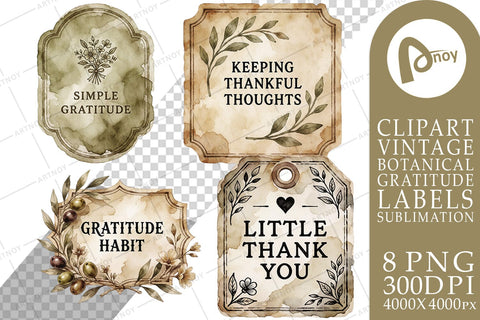 Sublimation Antique Apothecary Gratitude Seals Sublimation artnoy 