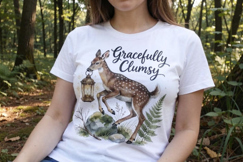 Sublimation Anxious Fawn Forest Hygge Watercolor Quote Sublimation artnoy 