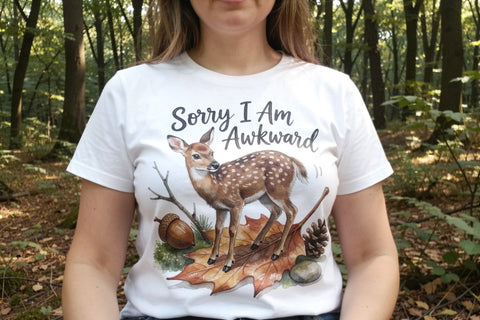 Sublimation Anxious Fawn Forest Hygge Watercolor Quote Sublimation artnoy 