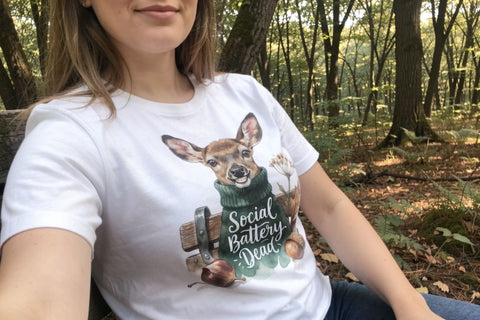 Sublimation Anxious Fawn Forest Hygge Watercolor Quote Sublimation artnoy 