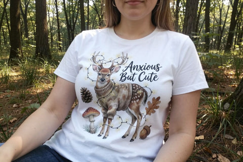 Sublimation Anxious Fawn Forest Hygge Watercolor Quote Sublimation artnoy 