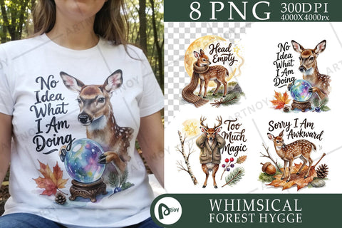 Sublimation Anxious Fawn Forest Hygge Watercolor Quote Sublimation artnoy 