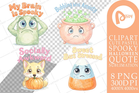 Sublimation Anxious Pastel Monster Quote Sublimation artnoy 