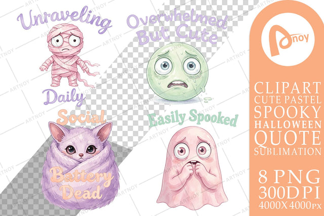 Sublimation Anxious Pastel Monster Quote Sublimation artnoy 