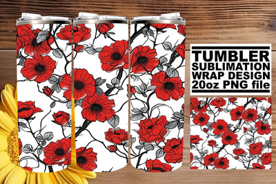 Sublimation Artistry: Floral Tumbler Design 20oz Sublimation afrosvg 