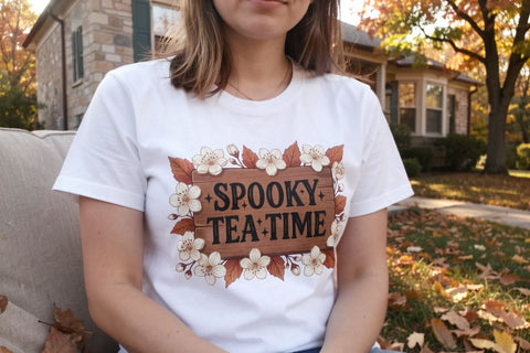 Sublimation Autumn Crow Spooky Tea Party Art Sublimation artnoy 