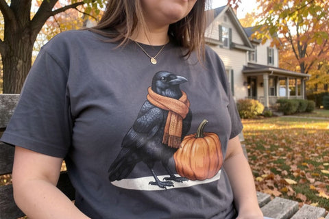 Sublimation Autumn Crow Spooky Tea Party Art Sublimation artnoy 