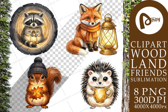 Sublimation Autumn Ember Hygge Animal Watercolor Sublimation artnoy 