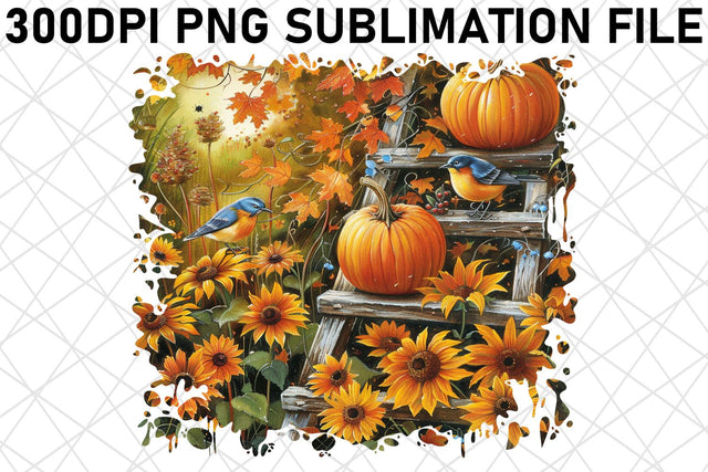 Sublimation: Autumn Print Watercolor Landscape PNG Sublimation afrosvg 