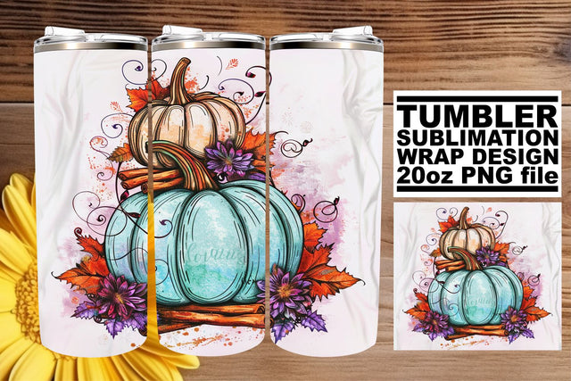 Sublimation Autumn Pumpkin Tumbler Wrap Sublimation afrosvg 