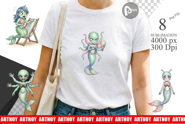 Sublimation Awkward Alien Mermaids Sublimation artnoy 