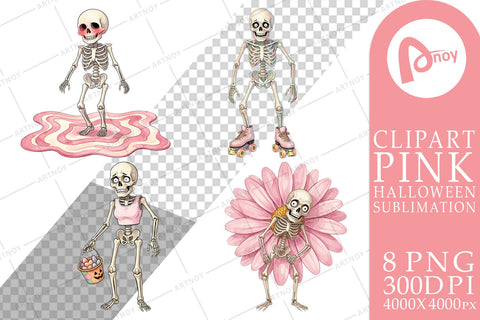 Sublimation Awkward Pink Skeleton Retro Watercolor Sublimation artnoy 