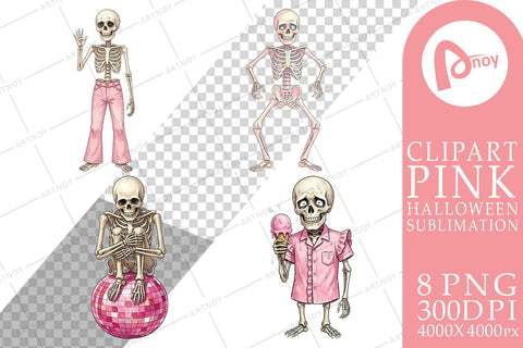 Sublimation Awkward Pink Skeleton Retro Watercolor Sublimation artnoy 