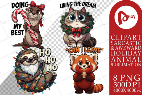 Sublimation Awkward Polite Holiday Animals Sublimation artnoy 