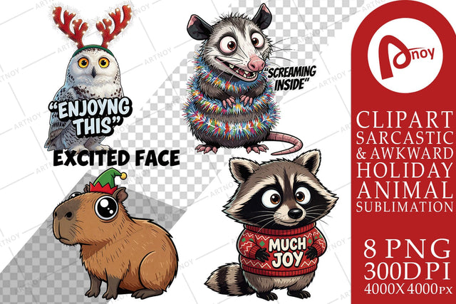 Sublimation Awkward Polite Holiday Animals Sublimation artnoy 