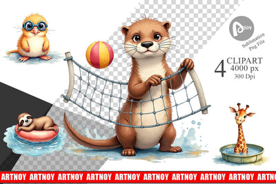 Sublimation Awkward Pool Animals Sublimation artnoy 