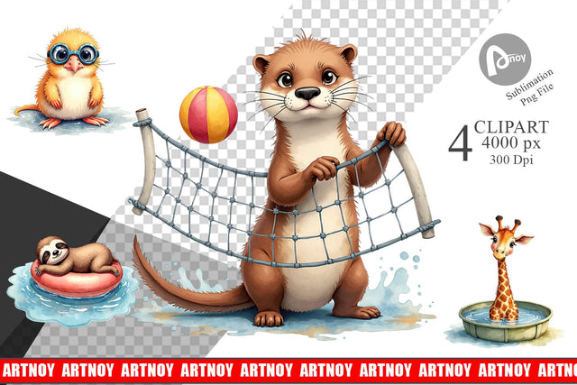 Sublimation Awkward Pool Animals Sublimation artnoy 