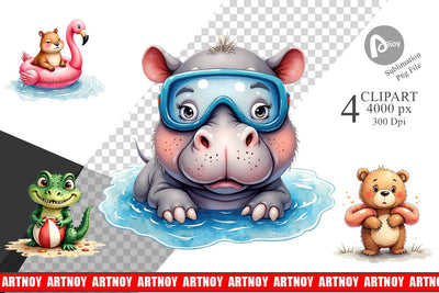 Sublimation Awkward Pool Animals Sublimation artnoy 