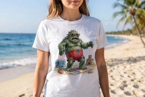 Sublimation Awkward Retro Monster Beach Panic Sublimation artnoy 