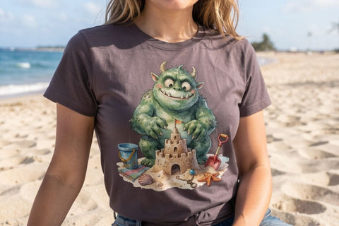 Sublimation Awkward Retro Monster Beach Panic Sublimation artnoy 