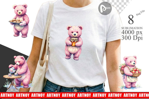 Sublimation Baking Mama Bear Watercolor Sublimation artnoy 