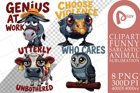 Sublimation Barnyard Blues Sarcastic Animals Sublimation artnoy 