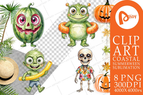 Sublimation Beach Boo Bash Summerween Watercolor Sublimation artnoy 