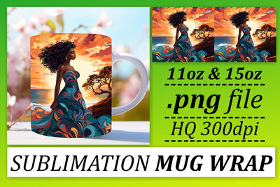 Sublimation Beauty Sunset Mug Wrap Sublimation afrosvg 