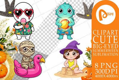 Sublimation Big Eye Summerween Beach Party Sublimation artnoy 