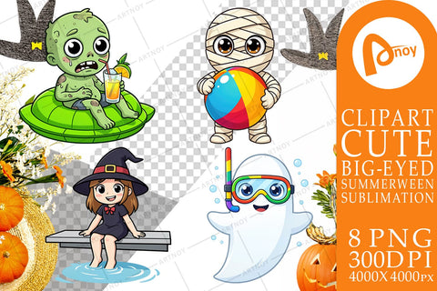 Sublimation Big Eye Summerween Pool Party Sublimation artnoy 