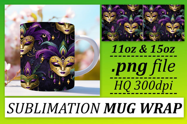 Sublimation Bliss: Mardi Gras Celebration on Mugs Sublimation afrosvg 