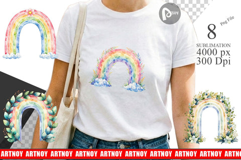 Sublimation Botanical Boho Rainbow Sublimation artnoy 