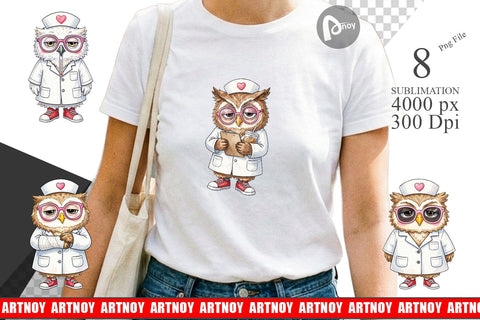 Sublimation Burnout Owl Nurse Lifestyle Sublimation artnoy 