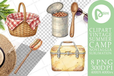 Sublimation Campfire Cooking Nostalgia Watercolor Sublimation artnoy 