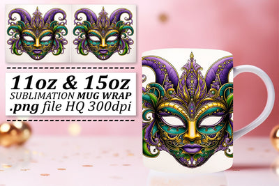 Sublimation Celebration: Mardi Gras Art for Mugs Sublimation afrosvg 